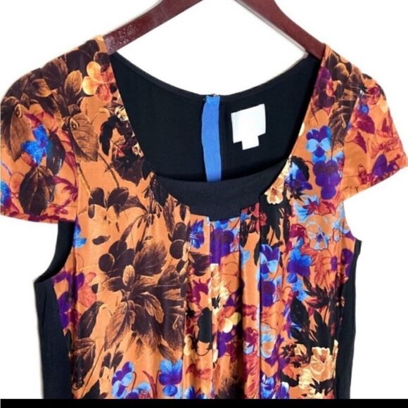 Anthropologie Silk Floral Flowy Tunic Dress - Picture 5 of 10